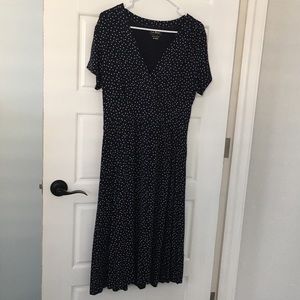 LL Bean dress, navy with white polka dots (M)